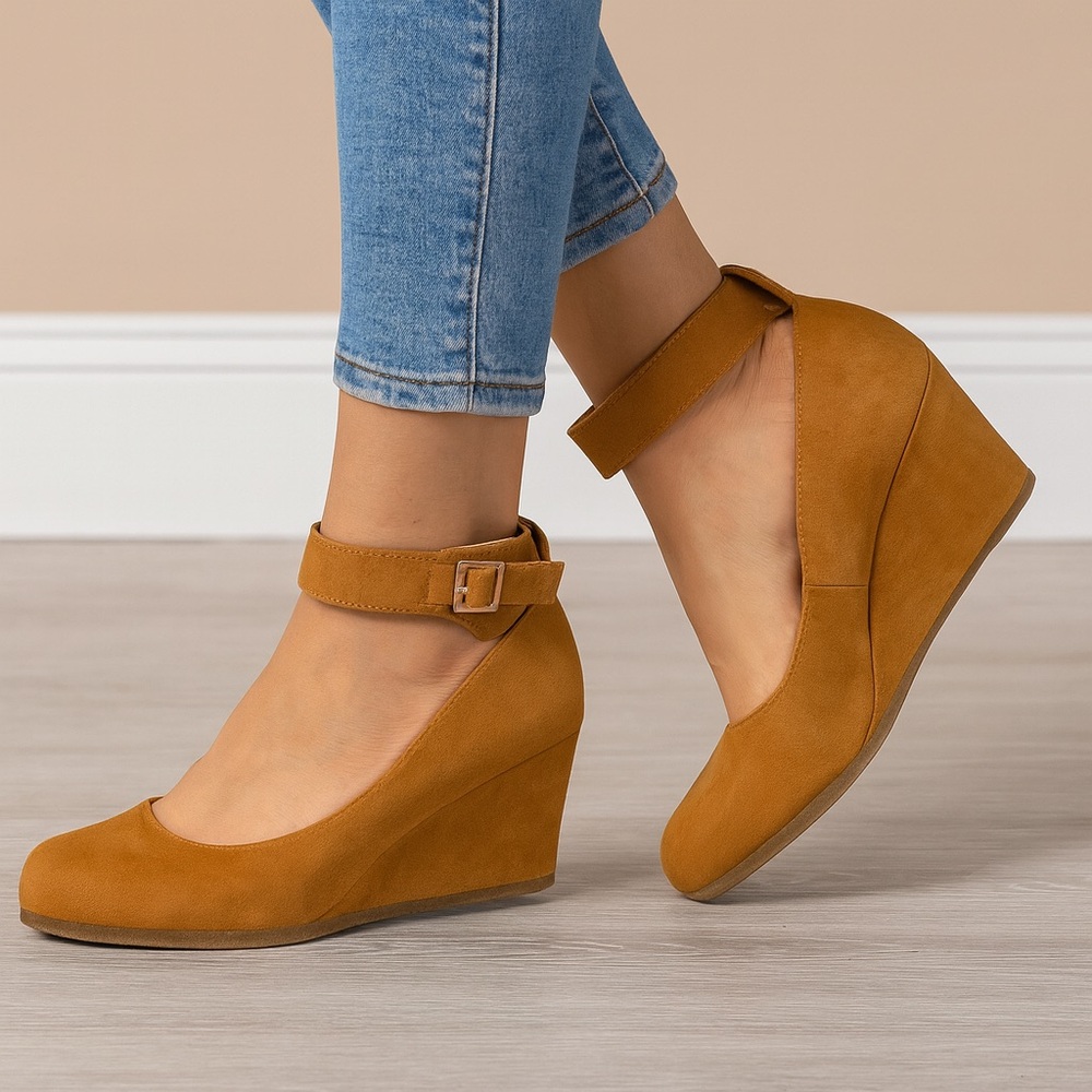 Chic Tan Wedge Shoes